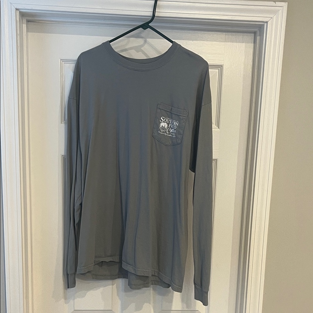 Southern Fried Cotton Charcoal Long Sleeve Tee - USA Shirt